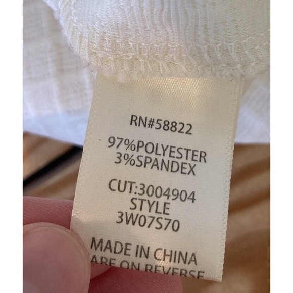 Max Studio Waffle Knit Cowl Neck Top Size 2X Women’s White - Picture 4 of 9